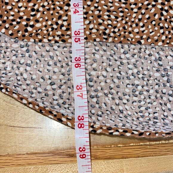 Tahari 100% Linen Shirt Dress Brown White Animal Print Breathable Women’s Medium - Picture 8 of 8